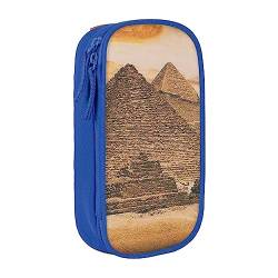 Vintage Große ägyptische Pyramide bedruckte Kosmetiktasche tragbare Make-up-Tasche Reise Schmuck Fall Handtasche Geldbörse Beutel schwarz, blau, Einheitsgröße von BAFAFA