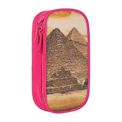 Vintage Große ägyptische Pyramide bedruckte Kosmetiktasche tragbare Make-up-Tasche Reise Schmuck Fall Handtasche Geldbörse Beutel schwarz, rose, Einheitsgröße von BAFAFA