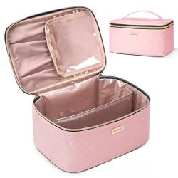 BAFAMYE Reise-Make-up-Tasche, tragbare Kosmetiktasche für Damen, Pink von BAFAMYE