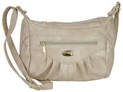 BAG STREET INTERNATIONAL Mittelgroße Damen Umhängetasche - leichte Schultertasche - elegante Handtasche (Beige) von BAG STREET INTERNATIONAL