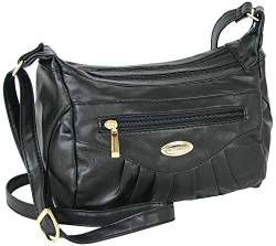 BAG STREET INTERNATIONAL Mittelgroße Damen Umhängetasche - leichte Schultertasche - elegante Handtasche (Schwarz) von BAG STREET INTERNATIONAL