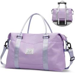 BAGAIL Reisetasche, Wochenendtasche für Damen, Übernachtungstasche, Tragetasche mit Nassfach für Fitnessstudio, Krankenhaus, Violett, Large, Reisetasche von BAGAIL