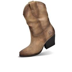 BAGATT Damen Messina Western Boots, Taupe, 38 EU von BAGATT