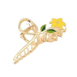 Krokodilklemme, Kopfschmuck, Haarklemme, neue Damen-Haarspange, elegante goldene Blumen-Haarspange, Haarspange, Krabben-Stirnband, Pferdeschwanz-Clip, Kopfschmuck, Haar-Accessoire, Krone 1 (Color : 2 von BAGLEV