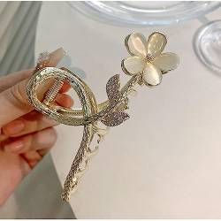 Krokodilklemme, Kopfschmuck, Haarklemme, neue Damen-Haarspange, elegante goldene Blumen-Haarspange, Haarspange, Krabben-Stirnband, Pferdeschwanz-Clip, Kopfschmuck, Haar-Accessoires, Kopfbedeckung 08 ( von BAGLEV