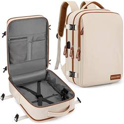 BAGODI Reise-Laptop-Rucksack, 39,6 cm (15,6 Zoll), Flug-zugelassen, Handgepäck-Rucksack, wasserdicht, groß, 40 l (40 l), Khaki, X-Large, Reiserucksäcke von BAGODI