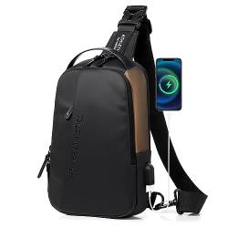 BAGZY Umhängetasche Mann Brusttasche Herren Brustbeutel Herren Schultertasche Mann Herren Tasche Handtasche Herren Sling Bag Crossbody Bag Herren Messenger-bags USB-Anschluss (Schwarz) von BAGZY