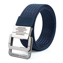 Stoffgürtel Canvas Gürtel, Unisex Männer Frauen Casual Wild Woven Belt, Portable Free Adjustment 125CM Multicolor Gürtel, Für Jeans, Hose (Blue) von BAIAA