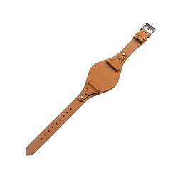 CAREG Echtes Leder, das mit Fossil kompatibel ist ES4114 ES3838 ES4113 ES3625 ES3616 Frauen Uhrenbänder kleines Armband 18 mm roter schwarzer Uhrengurt Durable (Color : Light Brown, Size : 18mm Silv von BAICHANG