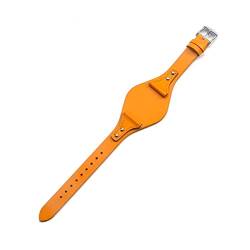 CAREG Echtes Leder, das mit Fossil kompatibel ist ES4114 ES3838 ES4113 ES3625 ES3616 Frauen Uhrenbänder kleines Armband 18 mm roter schwarzer Uhrengurt Durable (Color : Orange Yellow, Size : 18mm Ro von BAICHANG