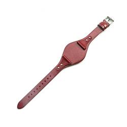 CAREG Echtes Leder, das mit Fossil kompatibel ist ES4114 ES3838 ES4113 ES3625 ES3616 Frauen Uhrenbänder kleines Armband 18 mm roter schwarzer Uhrengurt Durable (Color : Rosso, Size : 18mm Golden Buc von BAICHANG