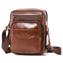 BAIGIO Schultertasche Herren Umhängetasche Leder Herrentasche Vintage Crossbody Messenger Bag Herren Ledertasche für Arbeit Reise Alltagsleben von BAIGIO