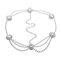 Bohemian Vintage Strass Braut Stirnband Kette für Frauen Hochzeit Accessoires Kristall Stirnband I4X4 von BAILIY