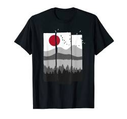 Berge Wald Natur Landschaft Bäume geometrisch Minimalismus T-Shirt von BAINAI