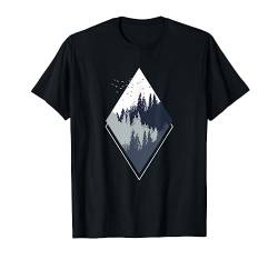 FOREST Wald Natur Baum Muster Vögel geometrisch Minimalismus T-Shirt von BAINAI