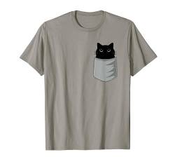 Pocket Katze Brusttasche Tasche Haustier Tier lustig Kawaii T-Shirt von BAINAI