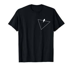 Vogel Mini Pocket Geometrisches Dreieck Vogel Minimalismus T-Shirt von BAINAI