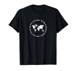 WELTENBUMMLER Weltkarte Reisen Erde Welt Emblem Spruch T-Shirt von BAINAI