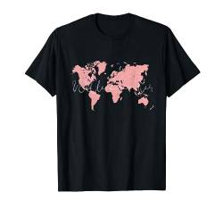 WELTENBUMMLER Weltkarte Reisen Erde Welt Vintage T-Shirt von BAINAI
