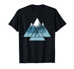 Wald Natur Dreieck Muster Bäume geometrisch Minimalismus T-Shirt von BAINAI
