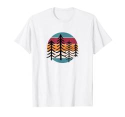 Wald Retro Natur Landschaft geometrisch Minimalismus T-Shirt von BAINAI