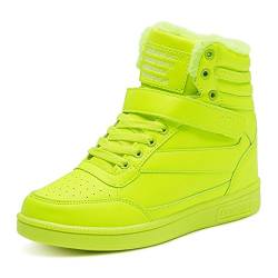 BAINASIQI Damen Sneakers High Top Sportschuhe Wedges Keilabsatz Schuhe Laufschuhe Atmungsaktive Freizeitschuhe Turnschuhe (EU 40, Grün-02) von BAINASIQI