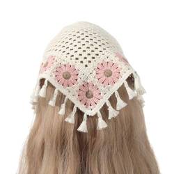 Gestrickter Pilz-Turban, Kopftuch für Damen, ausgehöhlt, dekoratives Haarband, Musikfestival, Frauen-Haardekoration, Damen-Haarband von BAIRU