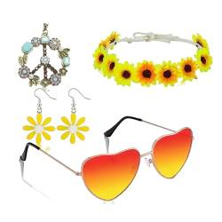 Kostümzubehör, Sonnenbrille, Ohrringe, Stirnband, Schild, Halskette, für Damen, auffällig und stilvolles Accessoire von BAIRU