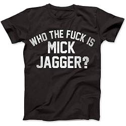 Who The F*UK is Mick Jagger Distressed Graphic Printed T-Shirt for Fashion Tee Mens Black,M von BAISHA