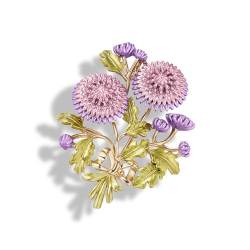 Blumen-Brosche, modisches Ölgemälde, dreidimensionale Rosen-Blumen-Brosche, Corsagen-Brosche for Damen (Color : BC21Y0055-1, Size : One size) von BAISHIHUA