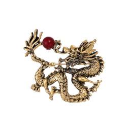Chinesischer Stil Drache Spielt Mit Perlen Brosche High-End-Mantelzubehör Brosche Kreative Tierkreis-Drachen-Corsage (Color : AL1205-B, Size : One size) von BAISHIHUA