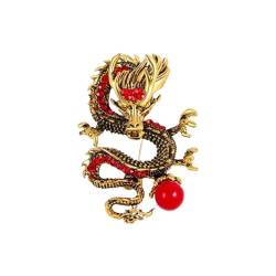Dominierende Chinesische Drachenbrosche, Nationale Modebrosche For Männer Und Frauen, Anzugjacke, Corsagenzubehör (Color : DW0692-1, Size : One size) von BAISHIHUA