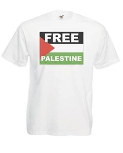 Free Palestine Gaza Solidarity Mens White T-Shirt [S] von BAIXIA