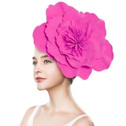 Fascinator mit Blume, Große Blumenhüte für Damen, Großer Blumenhut, Großes Blumen-Stirnband, Kopfbedeckung, Blumen-Fascinator, Stirnband, Große Blumen-Haarbänder (B) von BAInuai