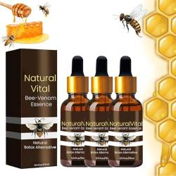 Flysmus Naturalvital Bee Venom Essence, Natural Vital Bee Venom Essence, Bee Venom Anti-Falten-Essenz, Vintesse Advanced Bee Venom Serum, Feuchtigkeitsspendende & Nährende Hautpflege, 15 ml (3PC) von BAInuai