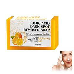 Lemon Turmeric Kojic Acid Soap, Dark Spot Remover Soap, Brightening Lemon Turmeric & Kojic Acid Soap, Cleanser Bar Soap for Hyperpigmentation & Smooth Skin (1PC) von BAInuai