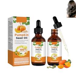 Pumpkin Seed Oil Kürbiskernöl für Haar, Bio-Kürbiskern-Trägeröl Perfekt für die Hydratisierung & Reparatur von Trockenem, Geschädigtem Haar, Verwendung auf Haar & Haut (2PC) von BAInuai