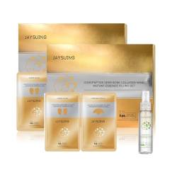 Spiropeptide Deer Bone Collagen Essence Set, Spiral Peptide Deer Bone Collagen Essence Kit, Conopeptide Deer Bone Collagen Nano Instant Essence Filling Set(Cheek mask,Forehead mask,Essence) (2PC) von BAInuai