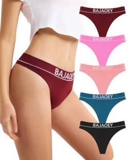 BAJAOEY 5er Pack Damen Tangas Nahtlos Unterwäsche Frauen Seamless Tanga Sexy Bequem Unterhosen für Damen,L von BAJAOEY