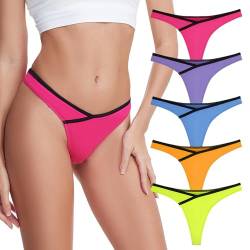 BAJAOEY 5er Pack Strings Set Tangas Damen Baumwolle Unterhosen Sexy UnterwäSche FüR Frau Lingerie Dessous Thong Mehrpack,M von BAJAOEY