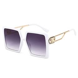 BAJIE Sonnenbrille Damen Oversized-Sonnenbrille Großer Rahmen Quadratische Sonnenbrille Damen Schwarz-Weiß-Brille Oculos Feminino von BAJIE