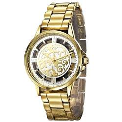 Bakaji Avon Keilah Analoge Armbanduhr für Damen, Mädchen, mit Zifferblatt, Quarzuhrwerk, wasserdicht, Armband aus Edelstahl, verstellbar, Farbe Gold von BAKAJI