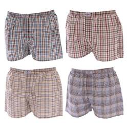 BAKIS 4er Pack Herren Boxershorts Karotöne und Gestreift Mehrfarbig Mehrfarbig Größe L - 6 von BAKIS