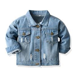 BALAKEBEI Kinder Jeansjacke Übergangsjacke Jungen und Mädchen Freizeitmode Jeansjacke Revers kurze Jacke Frühling und Herbst 3-8 Jahre alt von BALAKEBEI