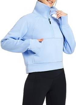 BALEAF Damen Langarm Sweatshirt Pullover Blau L von BALEAF