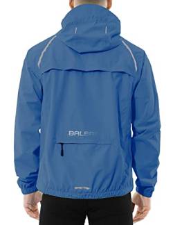 BALEAF Fahrradjacke Herren Regenjacke Wasserdicht Atmungsaktiv Wanderjacke Windbreaker Outdoor Jacken Leichte Windjacke Trekking Regenjacke Radjacke Blau XXXL von BALEAF