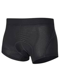 BALEAF Herren Radfahren Unterwäsche Atmungsaktive Mesh Radhosen für Männer 4D Gel Polsterung Mountain Biking Fahrrad Liner Schwarz 3XL von BALEAF