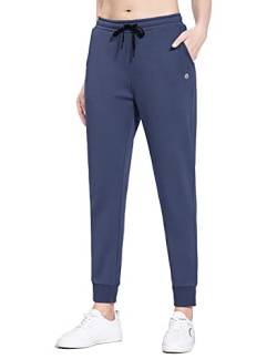 BALEAF Jogginghose Damen Lang Fleece Thermo Sporthosen Warme Trainingshose Freizeithose Laufhose mit Taschen Navy L von BALEAF