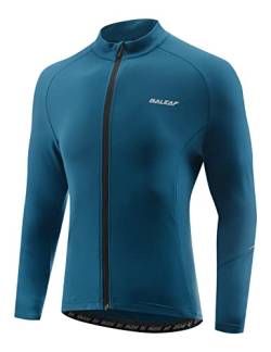 BALEAF Laufjacke Herren Winter Fahrrad Softshelljacke Wasserdicht Atmungsaktiv Radjacke Reflektierend Thermo MTB Running Joggen Blau M von BALEAF