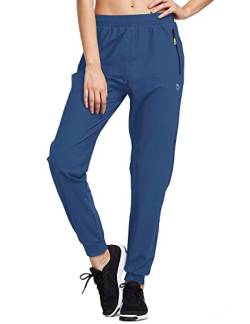 BALEAF Outdoorhose Damen Cargohose Jogginghose Leicht Sporthose lang Trainingshose Atmungsaktiv Sweatpants travel Pants Blau XS von BALEAF